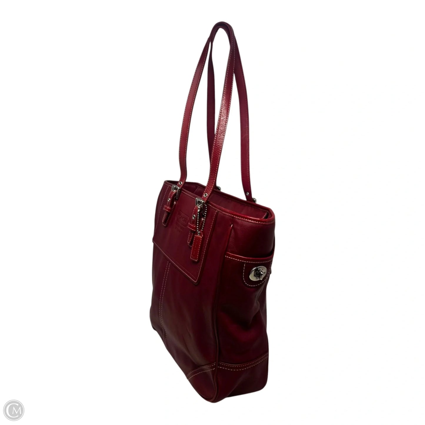 Vintage Gallery Leather Tote Designer By Coach, Size: Large