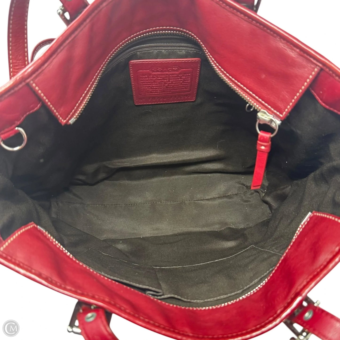 Vintage Gallery Leather Tote Designer By Coach, Size: Large