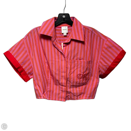 Cropped Top Short Sleeve By Maeve In Striped Pattern, Size: Xs
