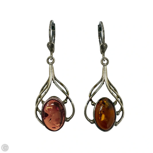 Sterling Silver & Baltic Amber Drop Earrings