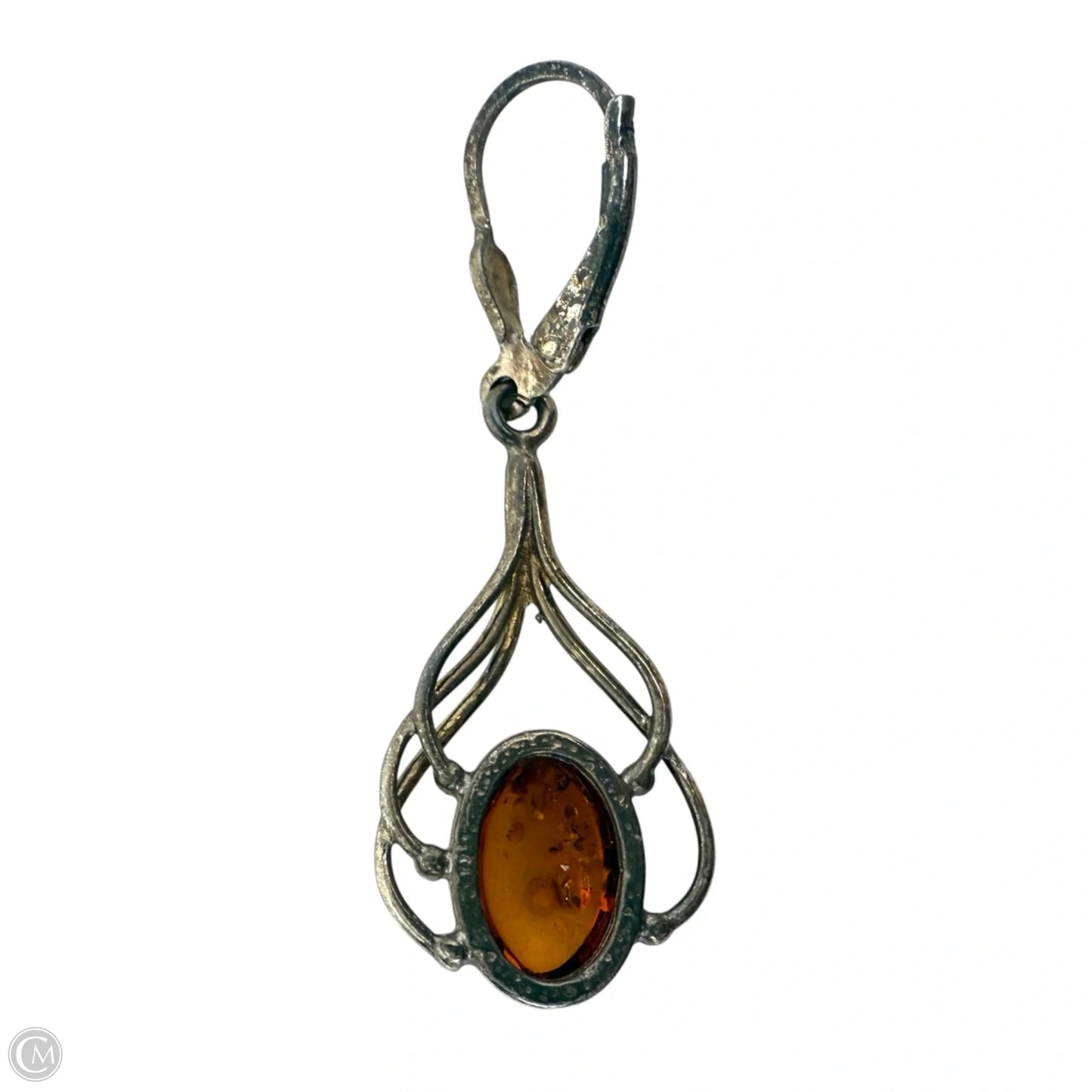 Sterling Silver & Baltic Amber Drop Earrings