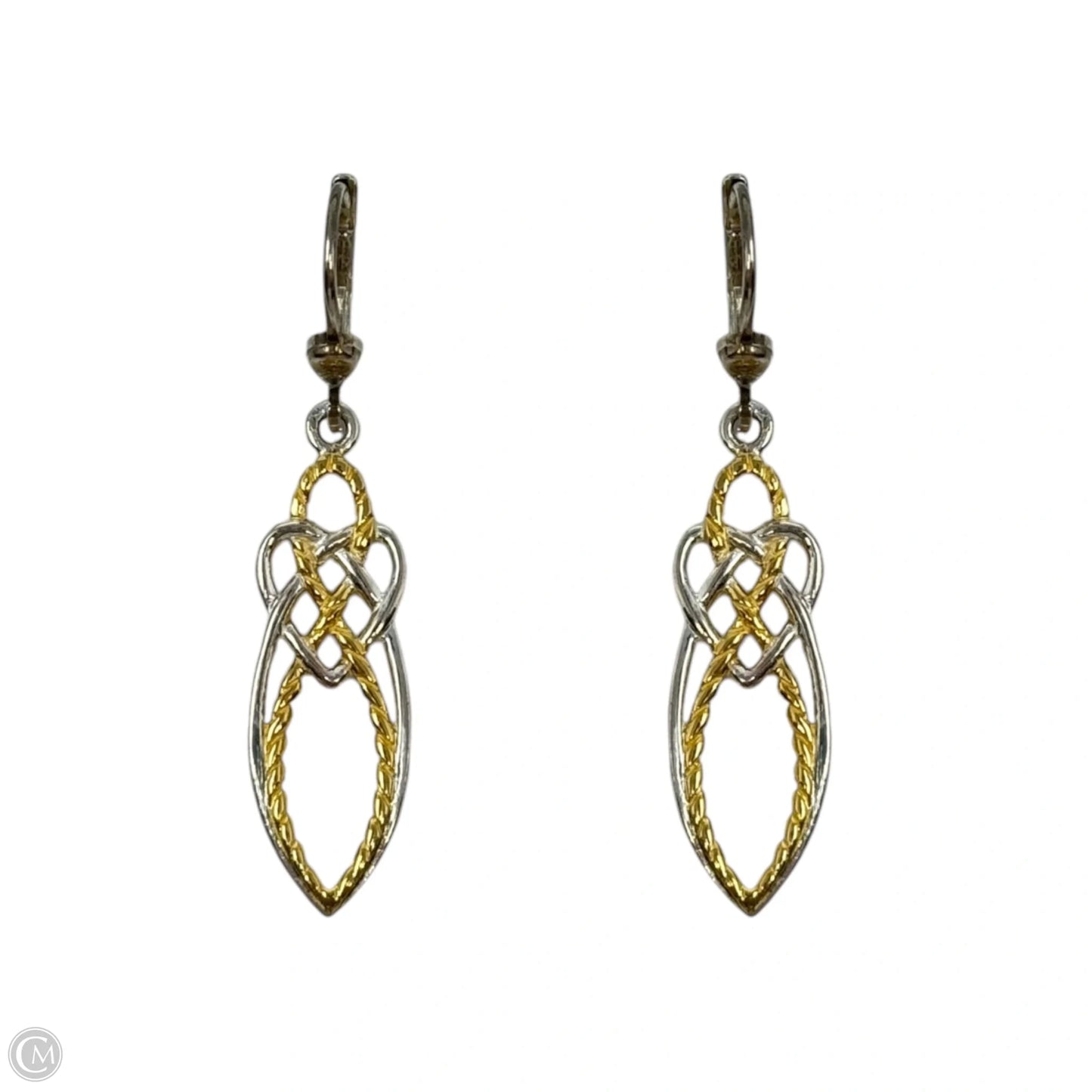 Irish Knot Two Tone Dangle Earrings