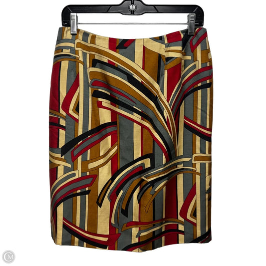 Silk & Wool Skirt Midi By Talbots In Multi-colored, Size: 10
