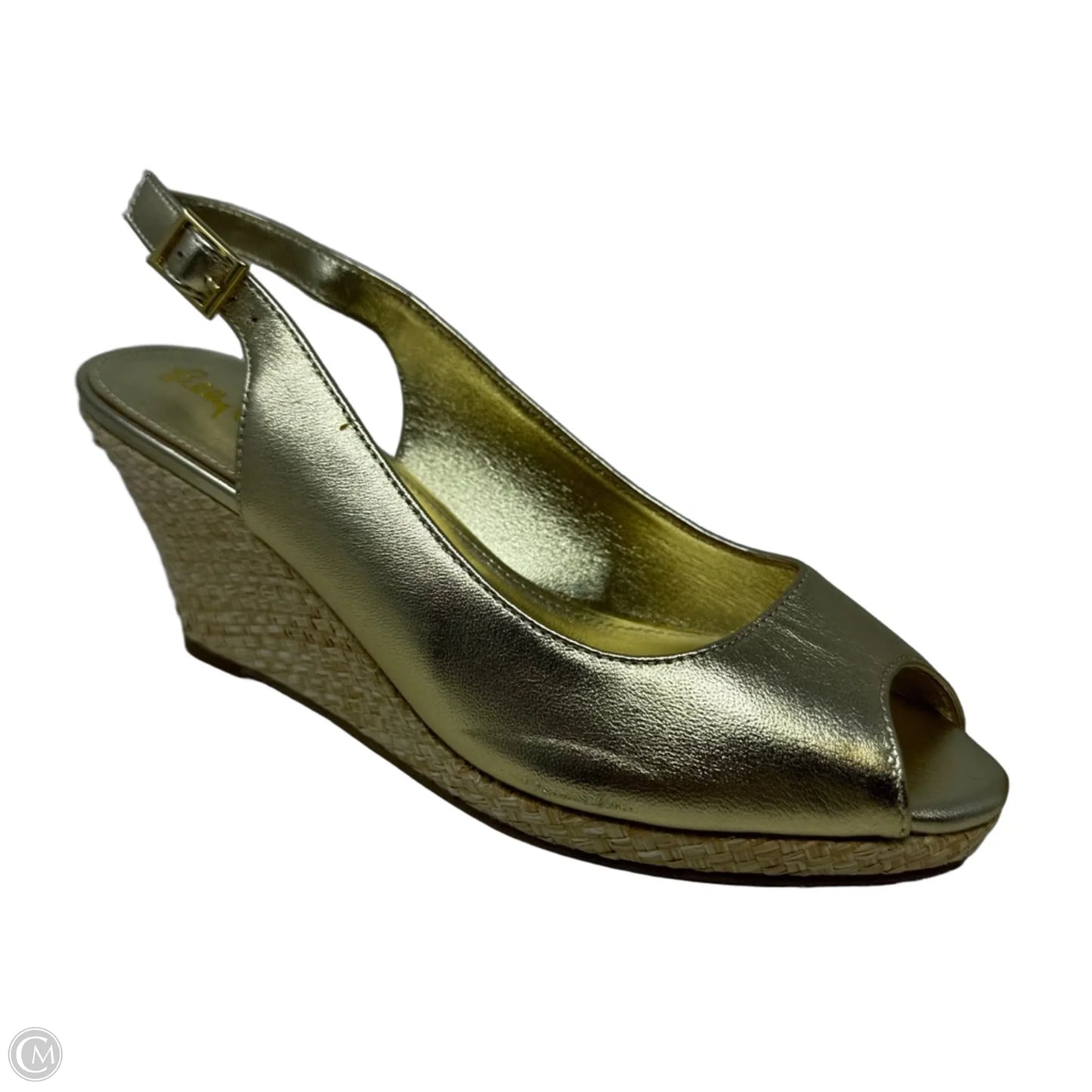 Gigi Wedge Shoes Designer By Lilly Pulitzer In Gold, Size: 8.5