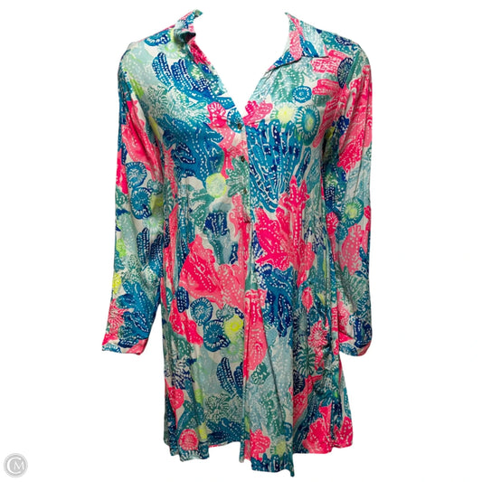 Lilith Tunic Dress Designer By Lilly Pulitzer In Multi Boho Batik, Size: L