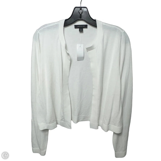 Sweater Cardigan By Ann Taylor In White, Size: M