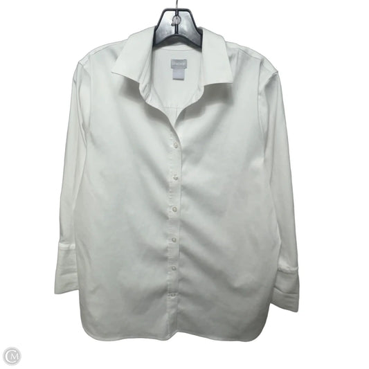 Top Long Sleeve Basic By Chicos In White, Size: 10