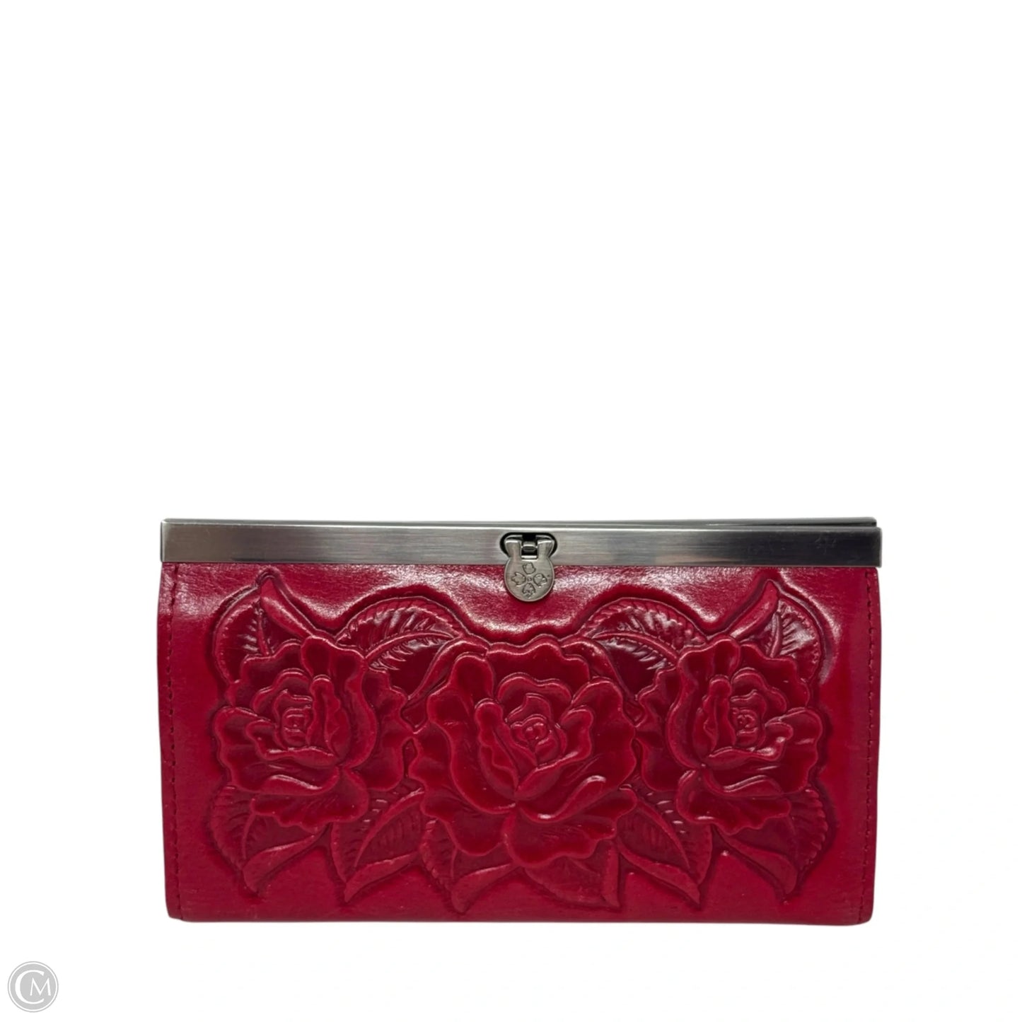 Cauchy Tooled Leather RFID Wallet Designer By Patricia Nash, Size: Large
