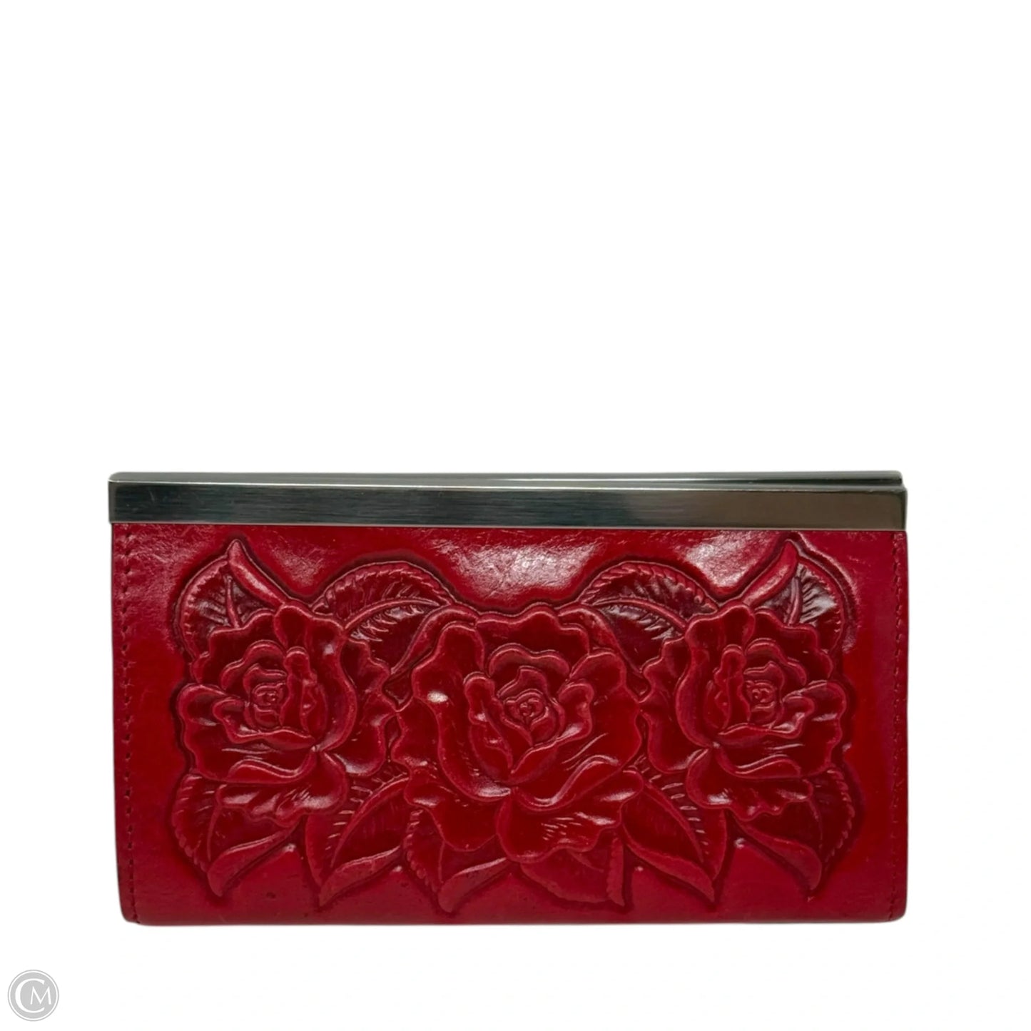 Cauchy Tooled Leather RFID Wallet Designer By Patricia Nash, Size: Large