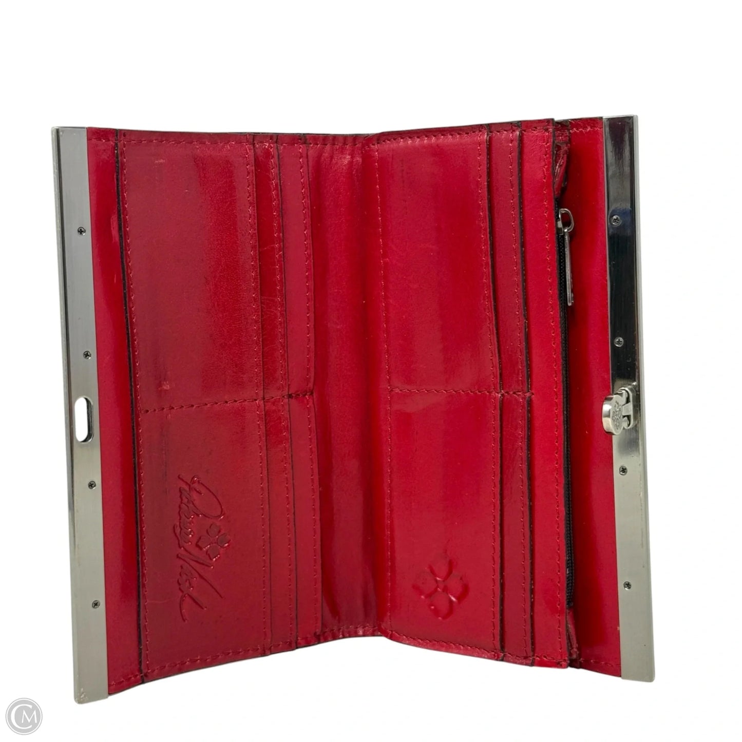 Cauchy Tooled Leather RFID Wallet Designer By Patricia Nash, Size: Large