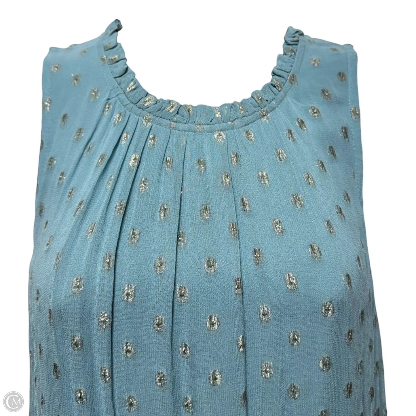 Dress Casual Midi By Anthropologie In Blue & Gold, Size: XS
