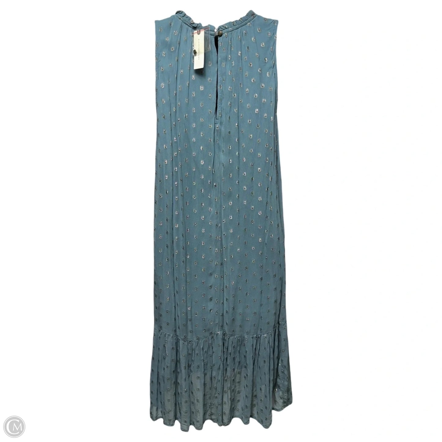 Dress Casual Midi By Anthropologie In Blue & Gold, Size: XS