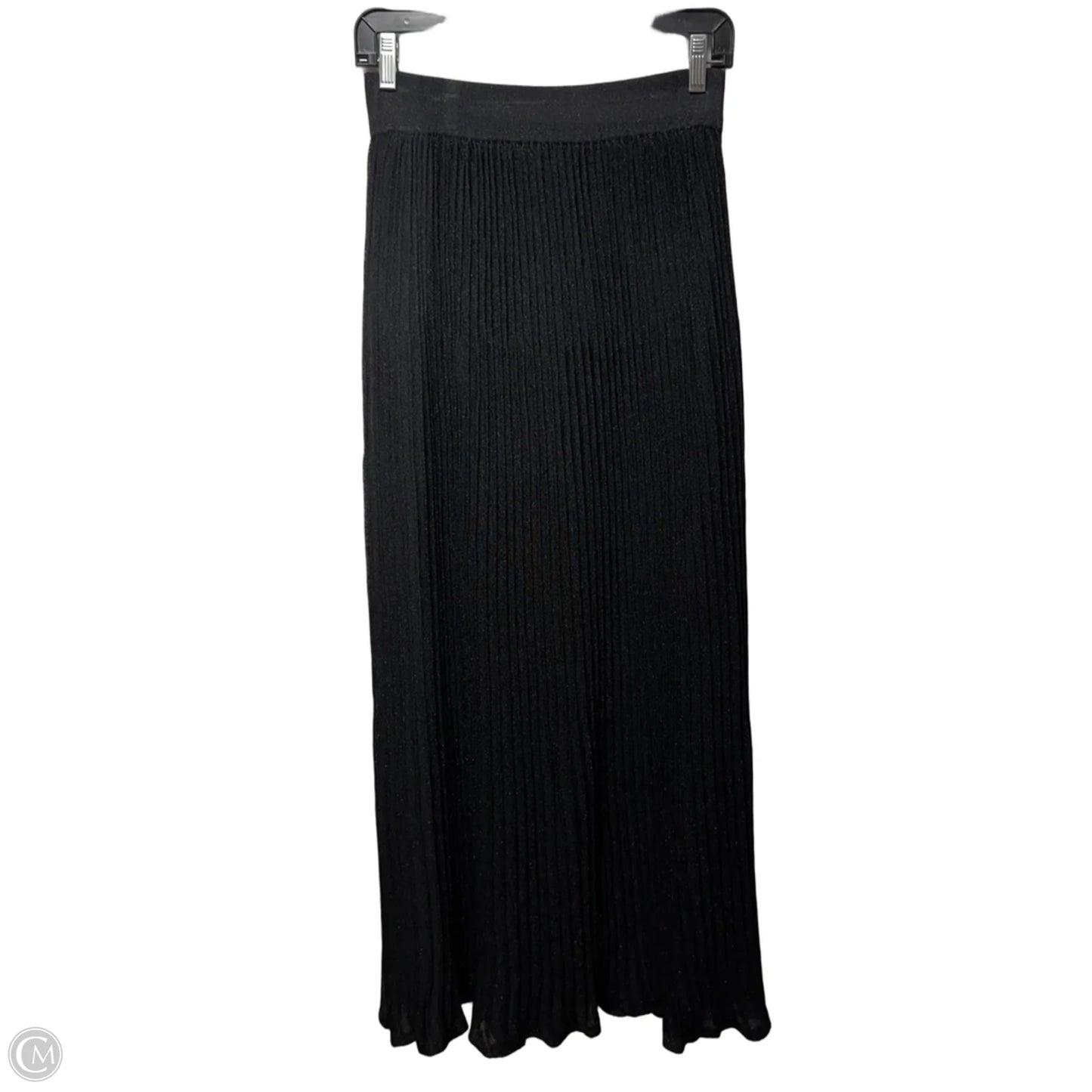 Jersey Metallic Pleated Maxi Skirt By Boden In Black Sparkle, Size: 4