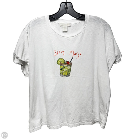 Spicy Margs Beaded Top Short Sleeve By Christian Siriano In White, Size: Xl