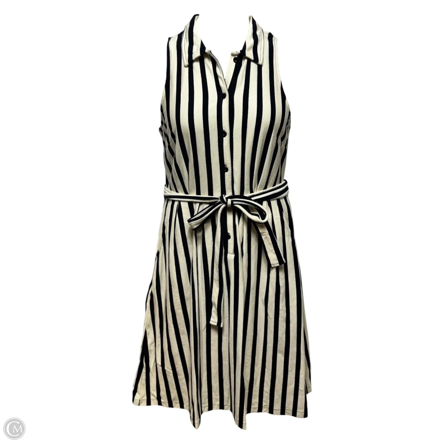 Dress Casual Midi By Maeve In Striped Pattern, Size: M