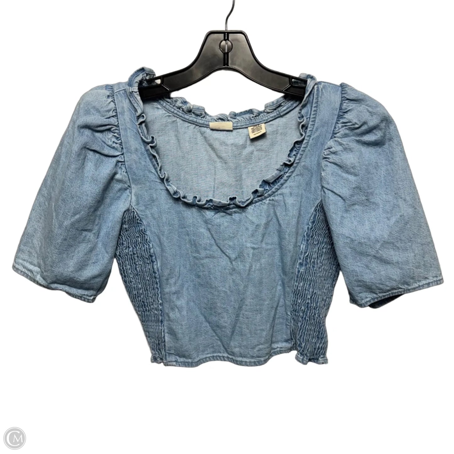 Louise Puff Sleeve Denim Blouse By Levis In Blue Denim, Size: XS