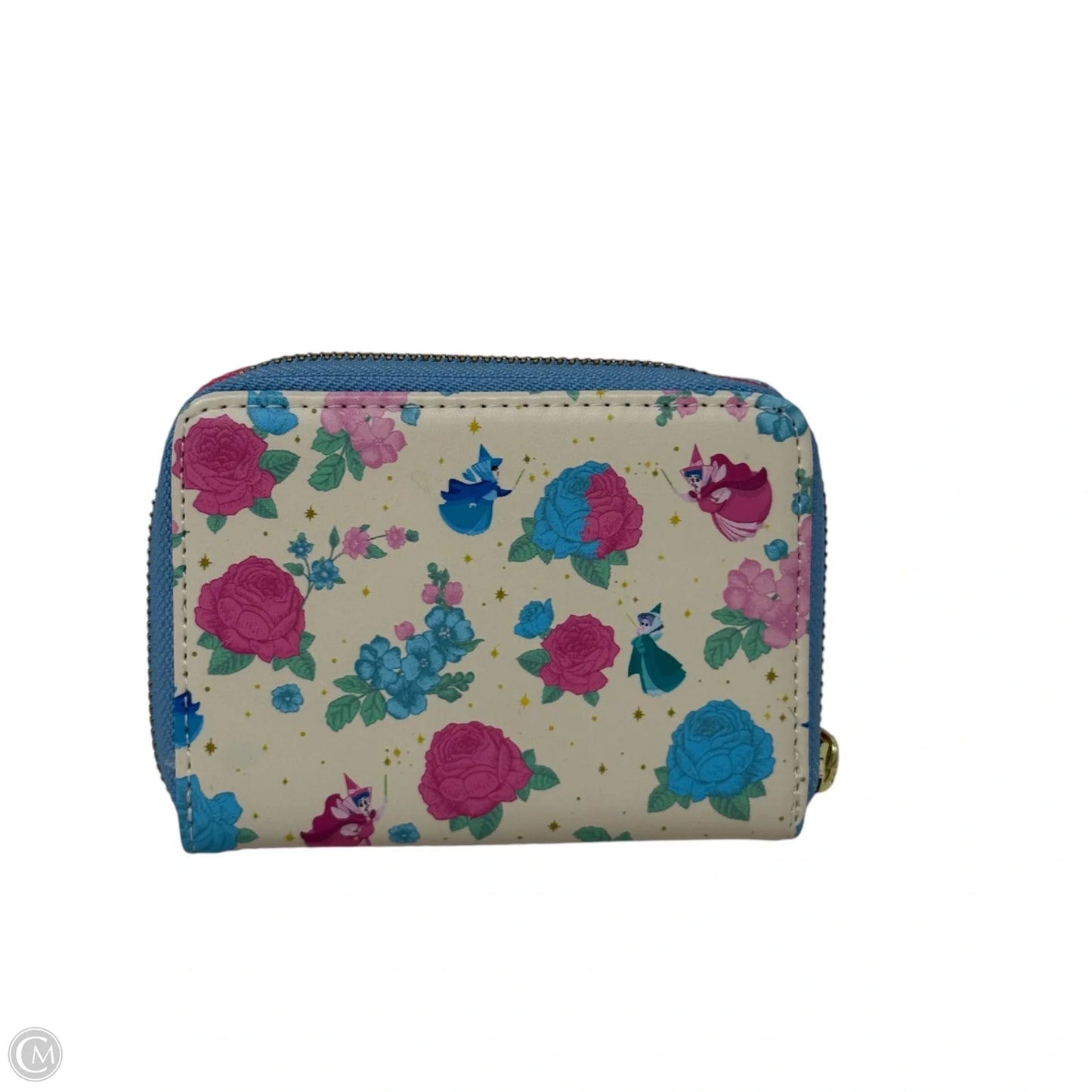 Disney Sleeping Beauty Floral Fairy Godmother Zip Around Wallet By Loungefly, Size: Small