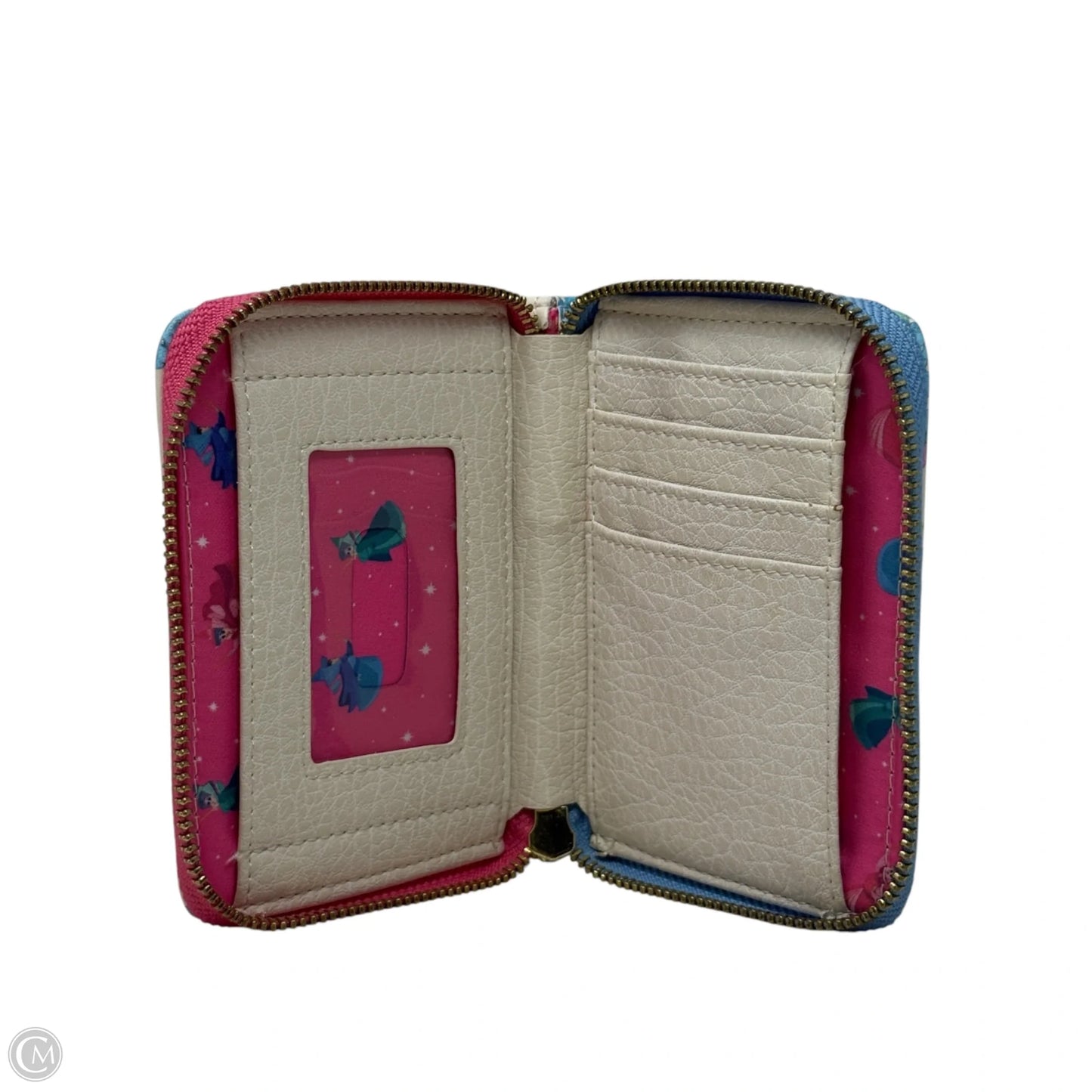 Disney Sleeping Beauty Floral Fairy Godmother Zip Around Wallet By Loungefly, Size: Small