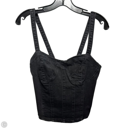 Denim Bustier Top Sleeveless By Oat In Black, Size: M