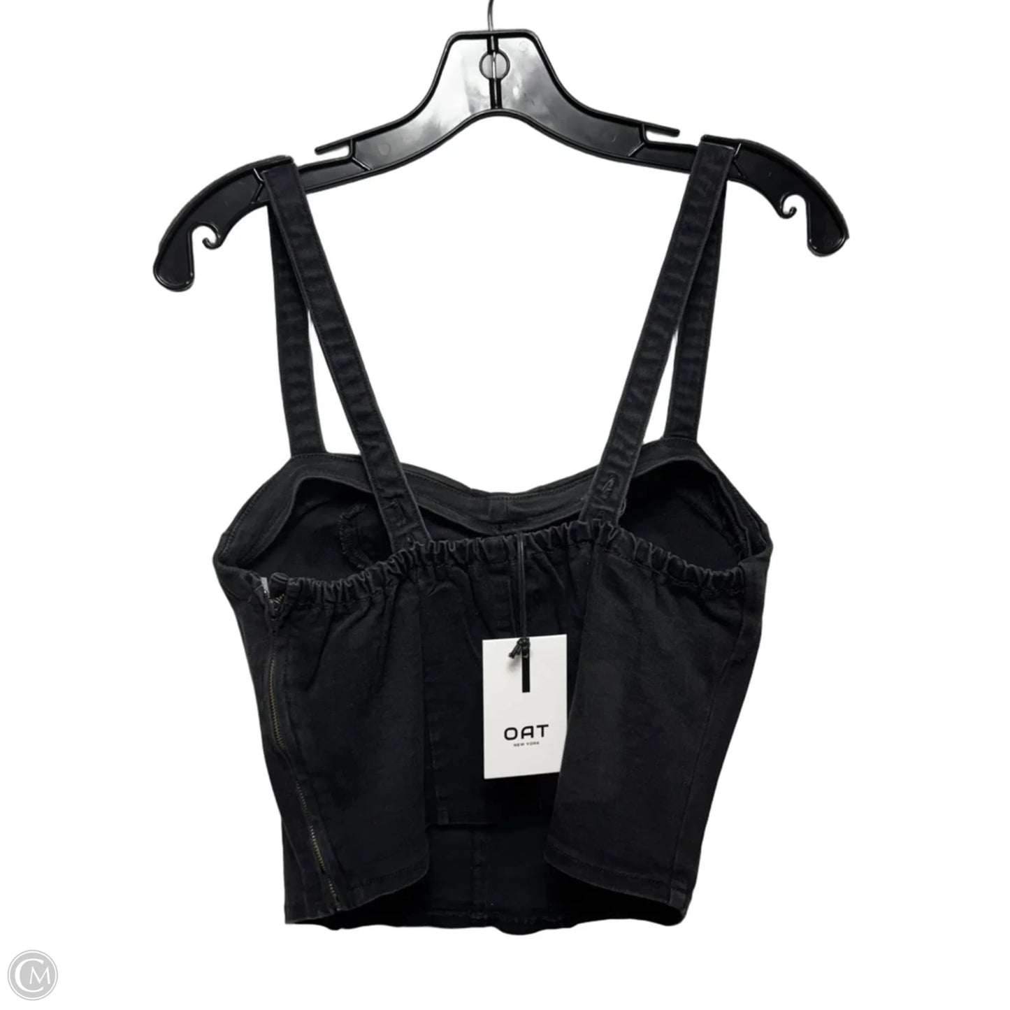 Denim Bustier Top Sleeveless By Oat In Black, Size: M