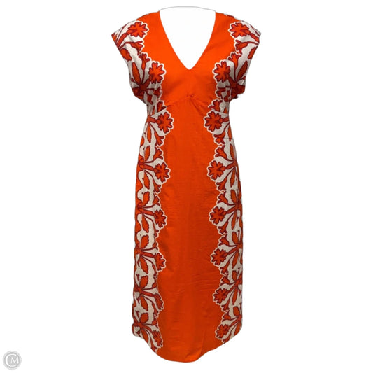Cap Sleeve Maxi Dress By Anna Cate In Orange & White, Size: L
