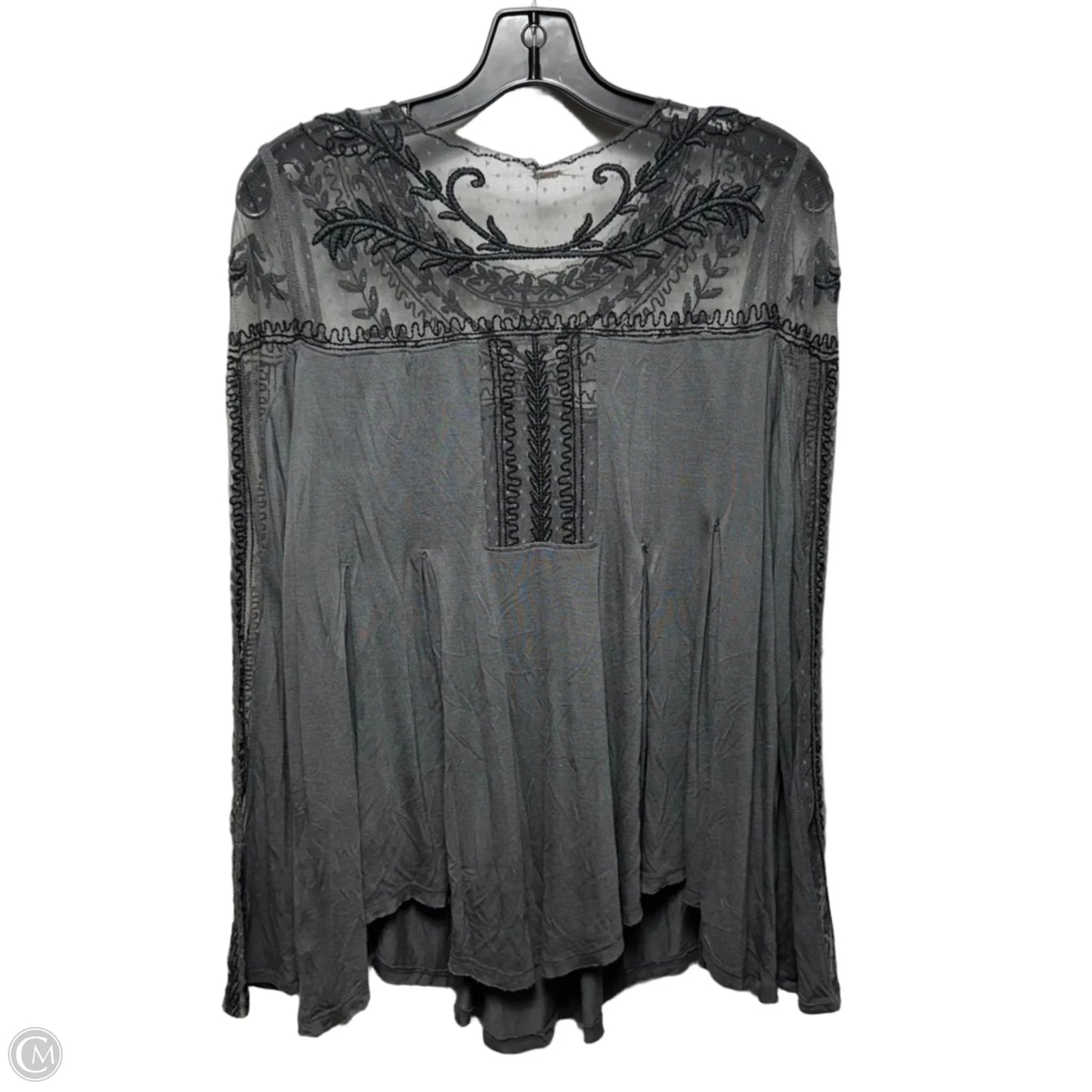 Jojo Mixed Media Long Sleeve Tee By Free People In Grey, Size: S (estimate)