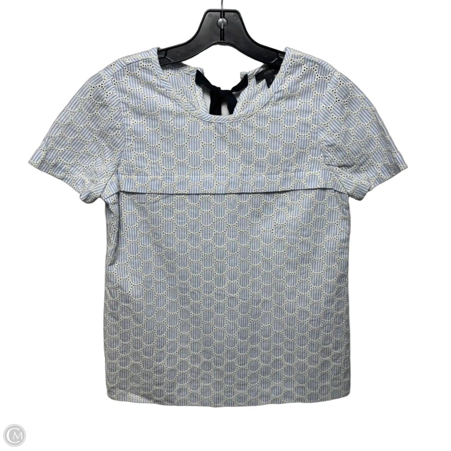 Top Short Sleeve By J. Crew In Blue & Cream, Size: 2