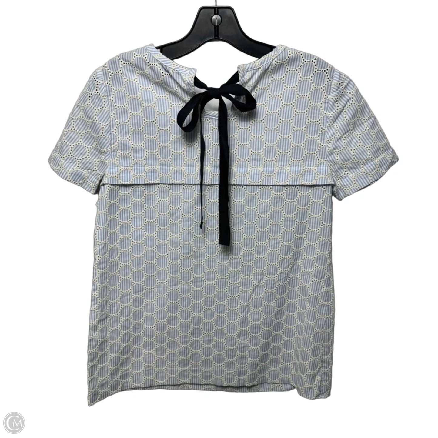 Top Short Sleeve By J. Crew In Blue & Cream, Size: 2