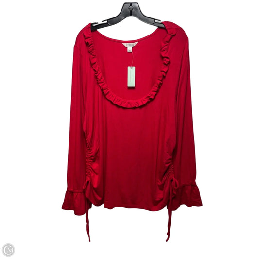 Top Long Sleeve By Maeve In Red, Size: 3x