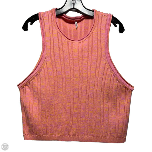 Top Sleeveless By Only Hearts In Orange & Pink, Size: Xxl
