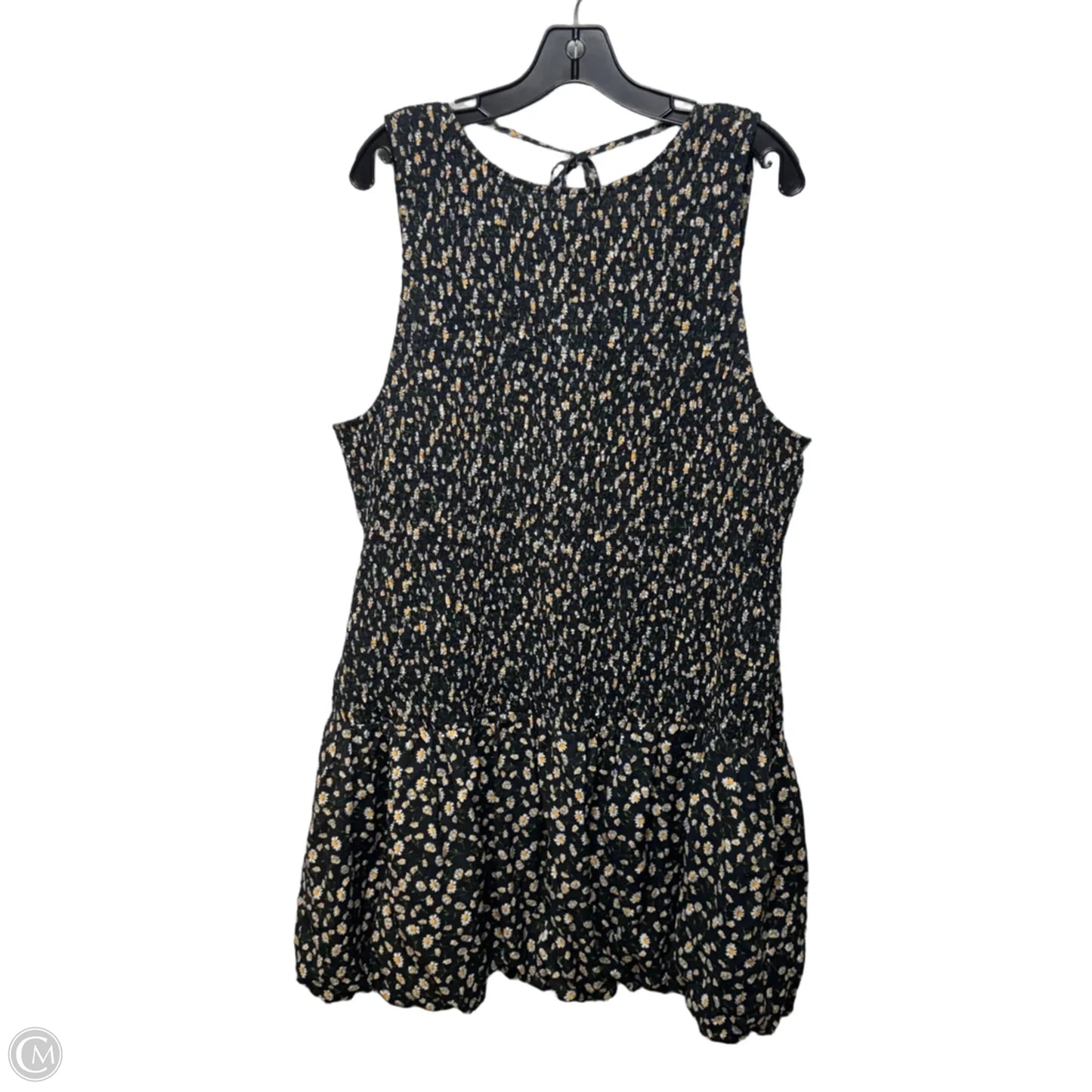 Sleeveless Boat-Neck Smocked Mini Dress By Maeve In Floral Print, Size: 3x