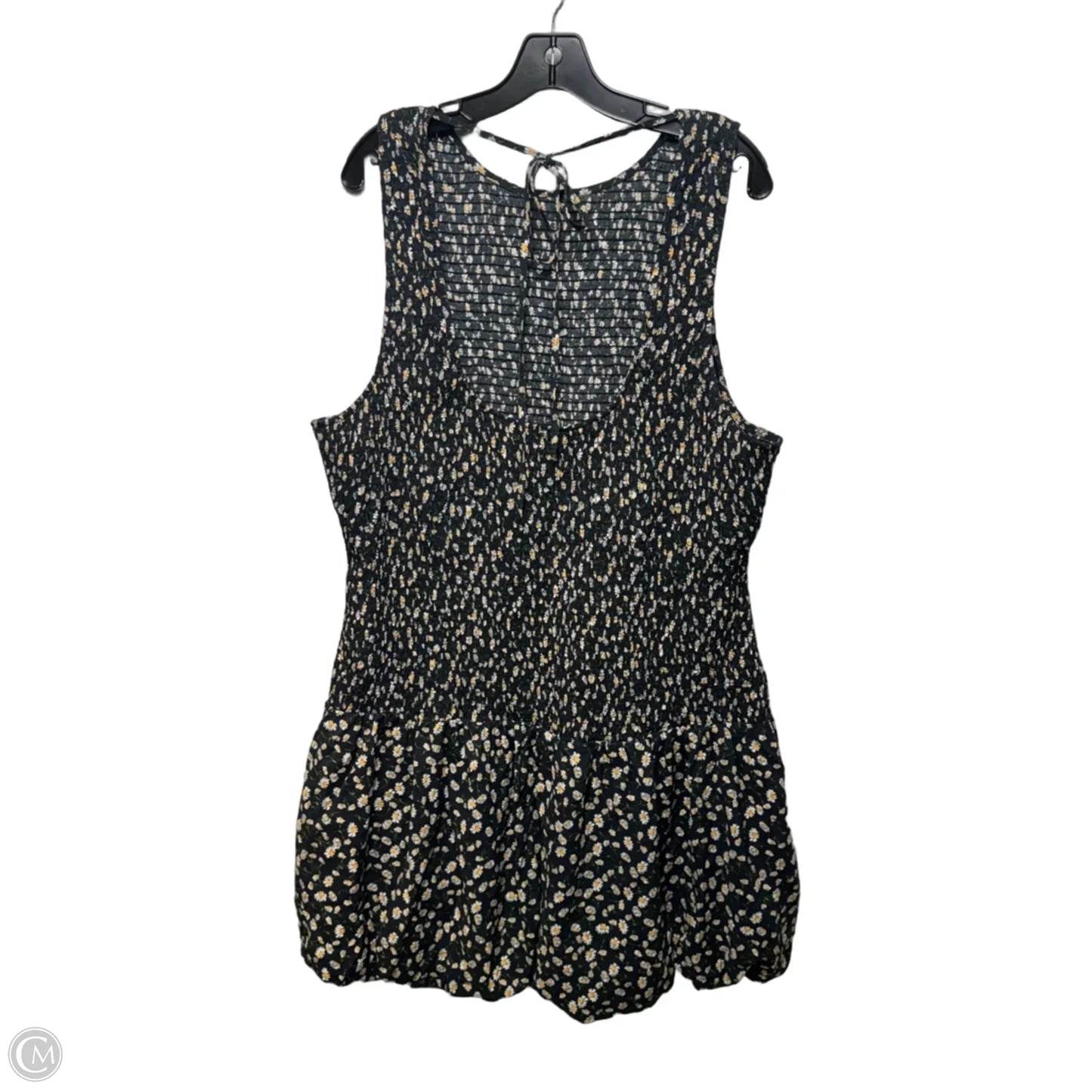 Sleeveless Boat-Neck Smocked Mini Dress By Maeve In Floral Print, Size: 3x