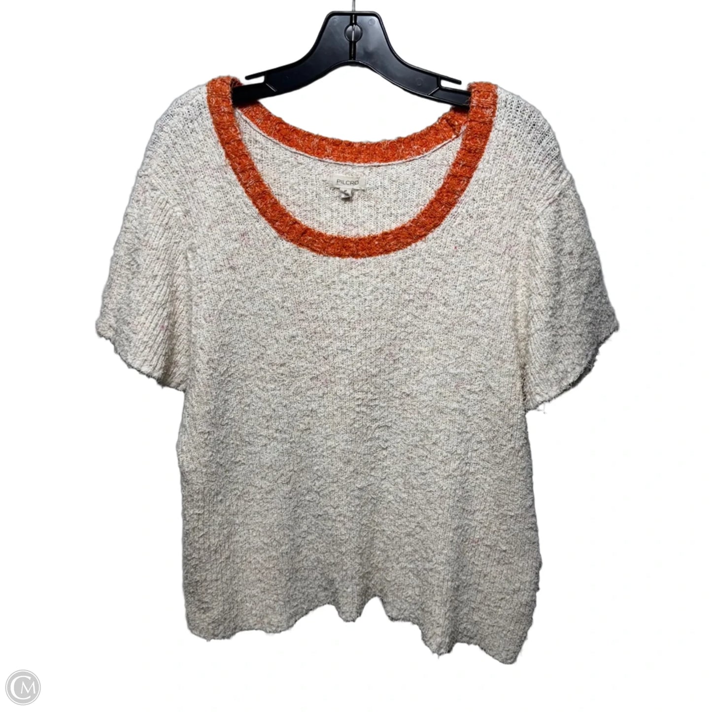 Top Short Sleeve By Pilcro In Cream & Orange, Size: 3x