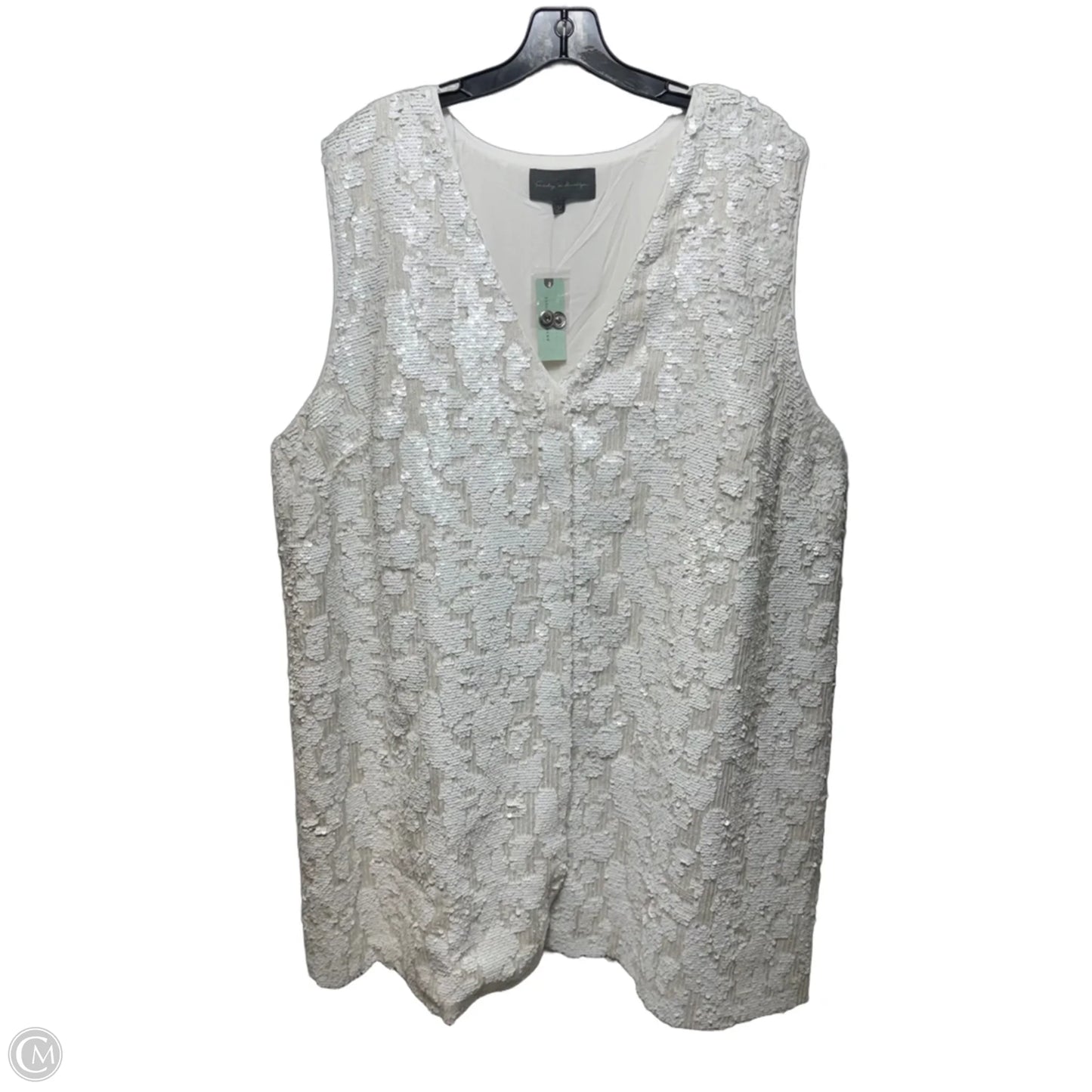 Sequin Vest Mini Dress By Sunday In Brooklyn In White, Size: 3x