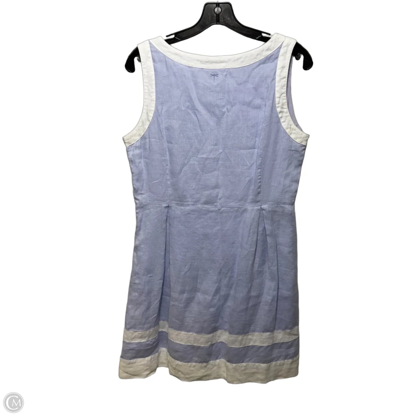 Linen Dress Casual Short By Tyler Boe In Purple & White, Size: M