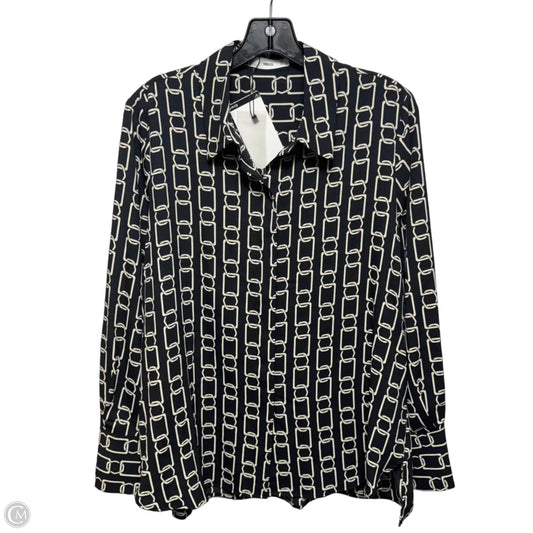 Top Long Sleeve By Mng In Black & Cream, Size: 8