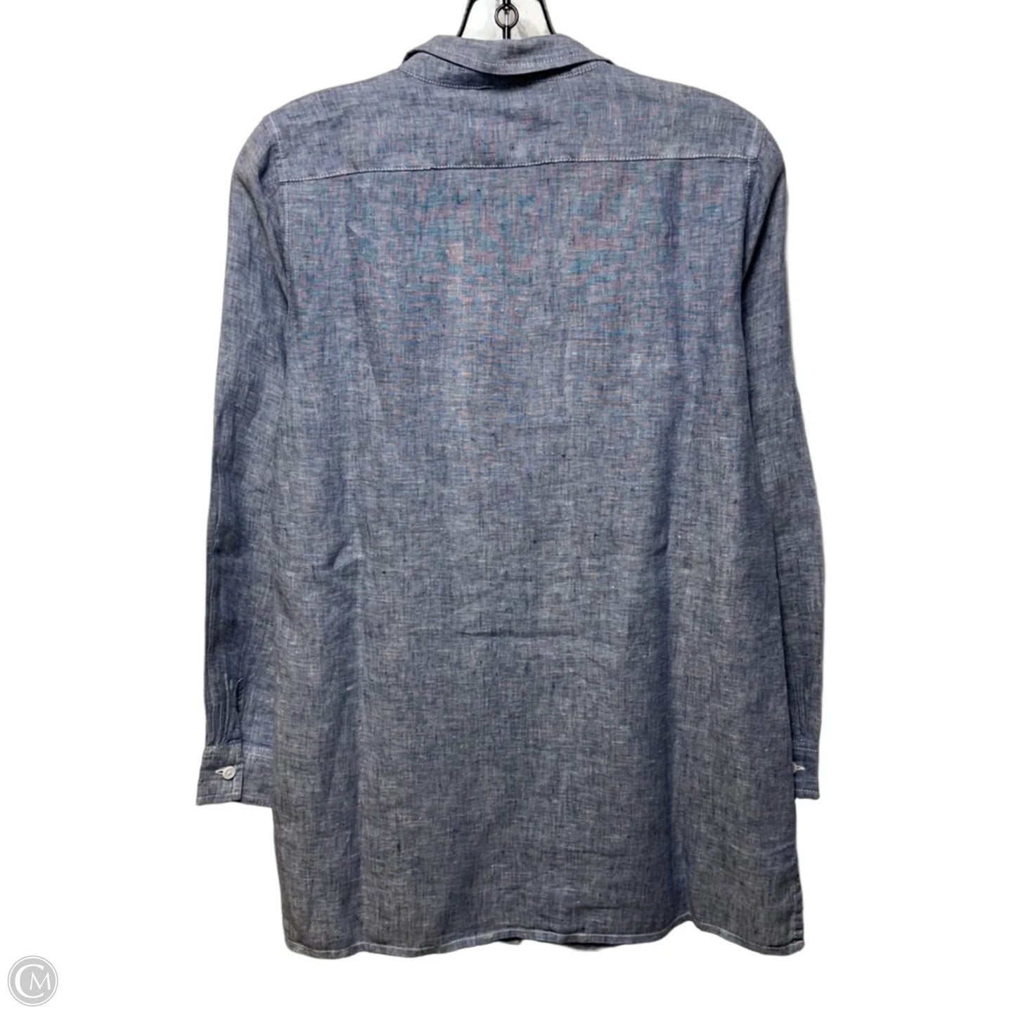 Linen Top Long Sleeve By Garnet Hill In Blue, Size: Sp