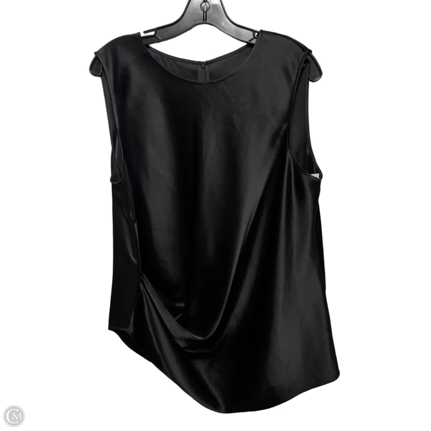 Asymmetrical Draped Top Sleeveless Luxury Designer By St John Collection In Black, Size: L