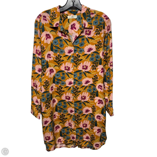 Tunic Long Sleeve By Natural Life In Floral Print, Size: S