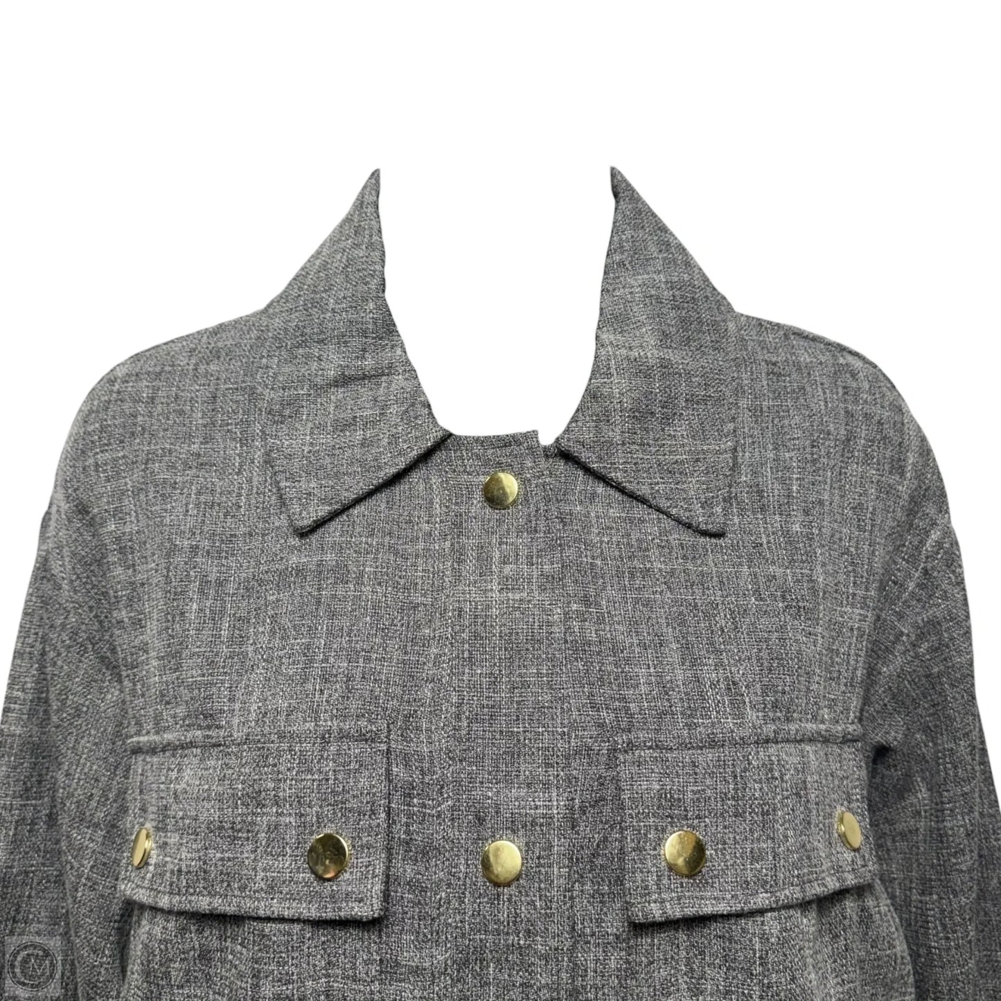 Jaspe Safari Matching Jacket & Flecked Wide Leg Trousers Suit Set 2 Piece  By Zara In Grey, Size: S