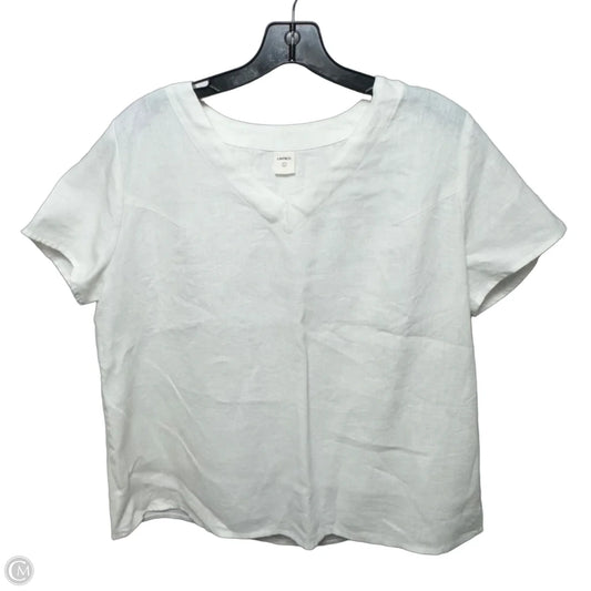 Linen Top Short Sleeve By Lintico In White, Size: L