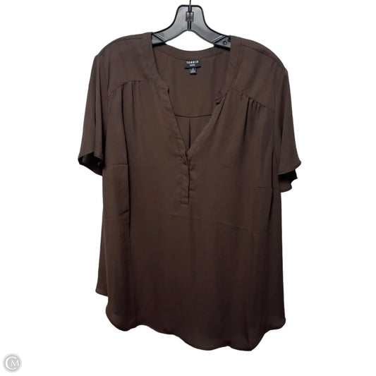 Top Short Sleeve By Torrid In Brown, Size: 3x