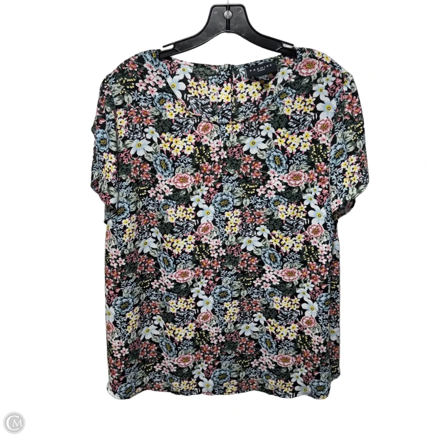 Top Short Sleeve By Premise In Floral Print, Size: 3x