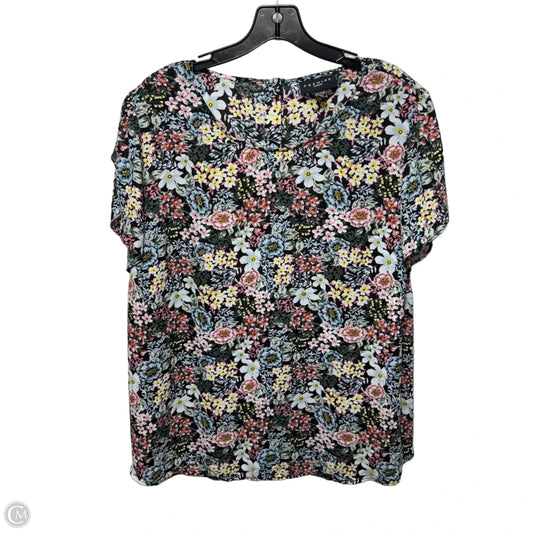 Top Short Sleeve By Premise In Floral Print, Size: 3x
