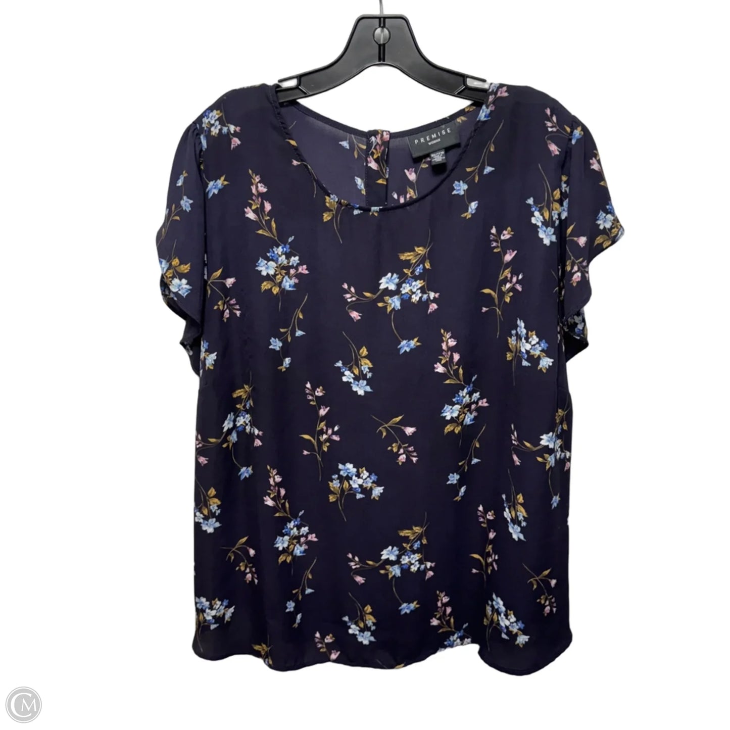 Top Short Sleeve By Premise In Floral Print, Size: 3x