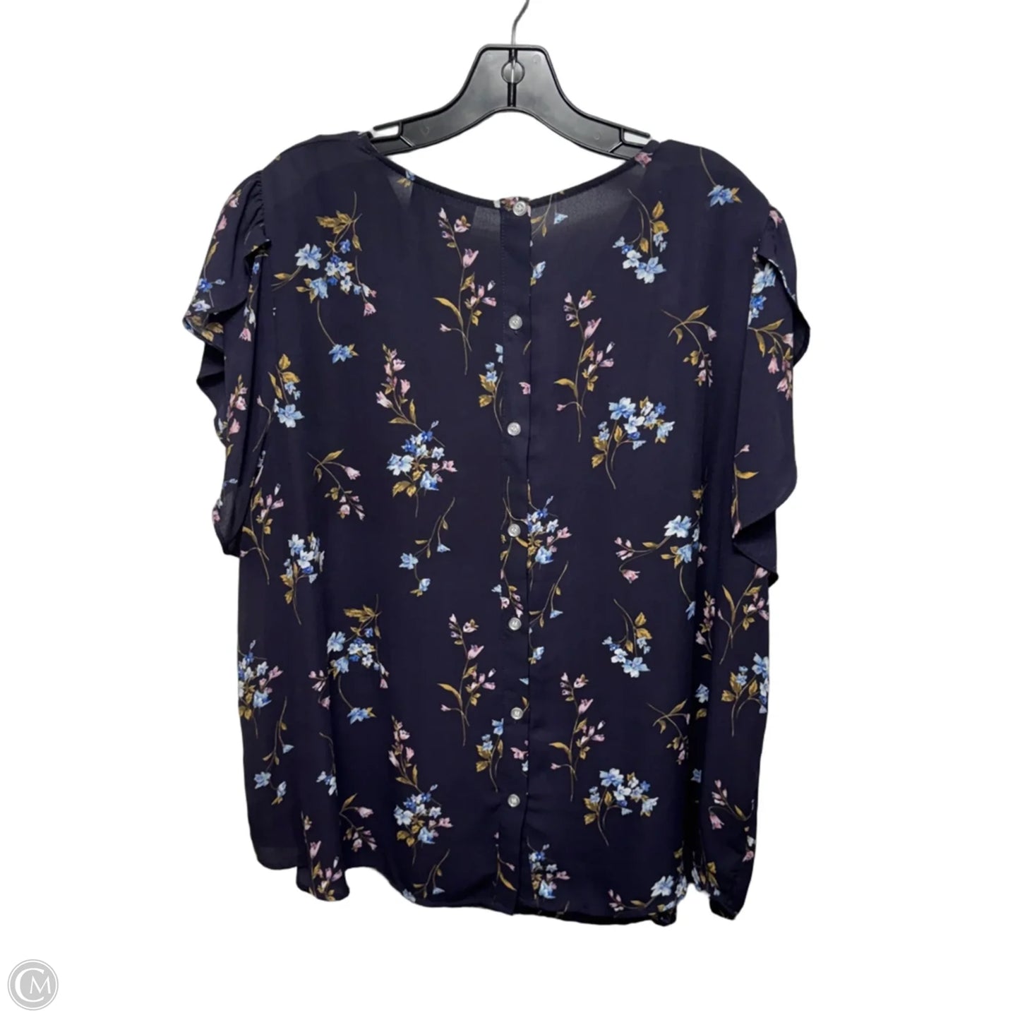 Top Short Sleeve By Premise In Floral Print, Size: 3x