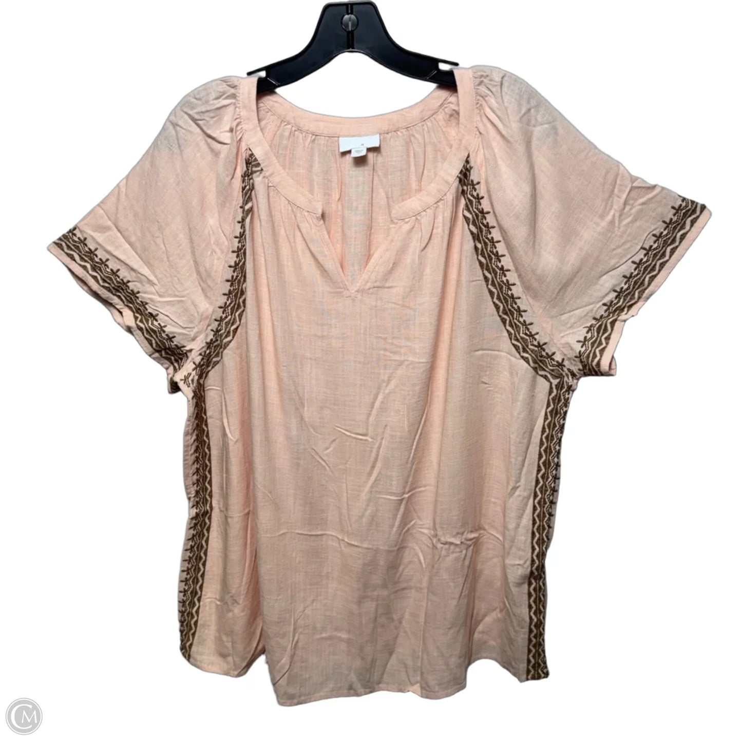 Top Short Sleeve By J. Jill In Peach, Size: Xl