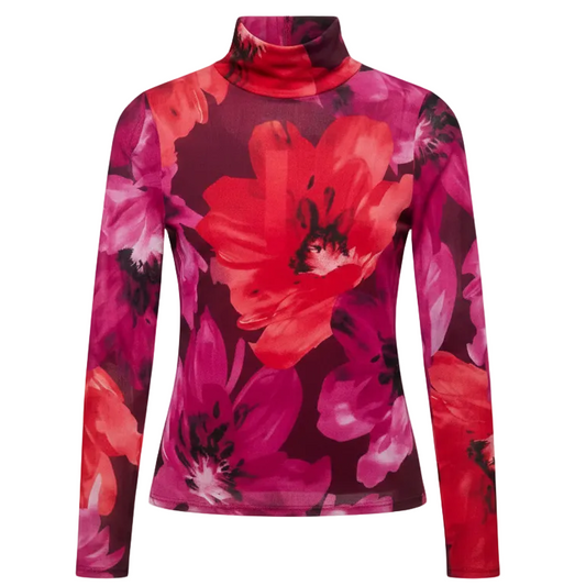 Mesh Top Long Sleeve By Aqua In Floral Print, Size: M
