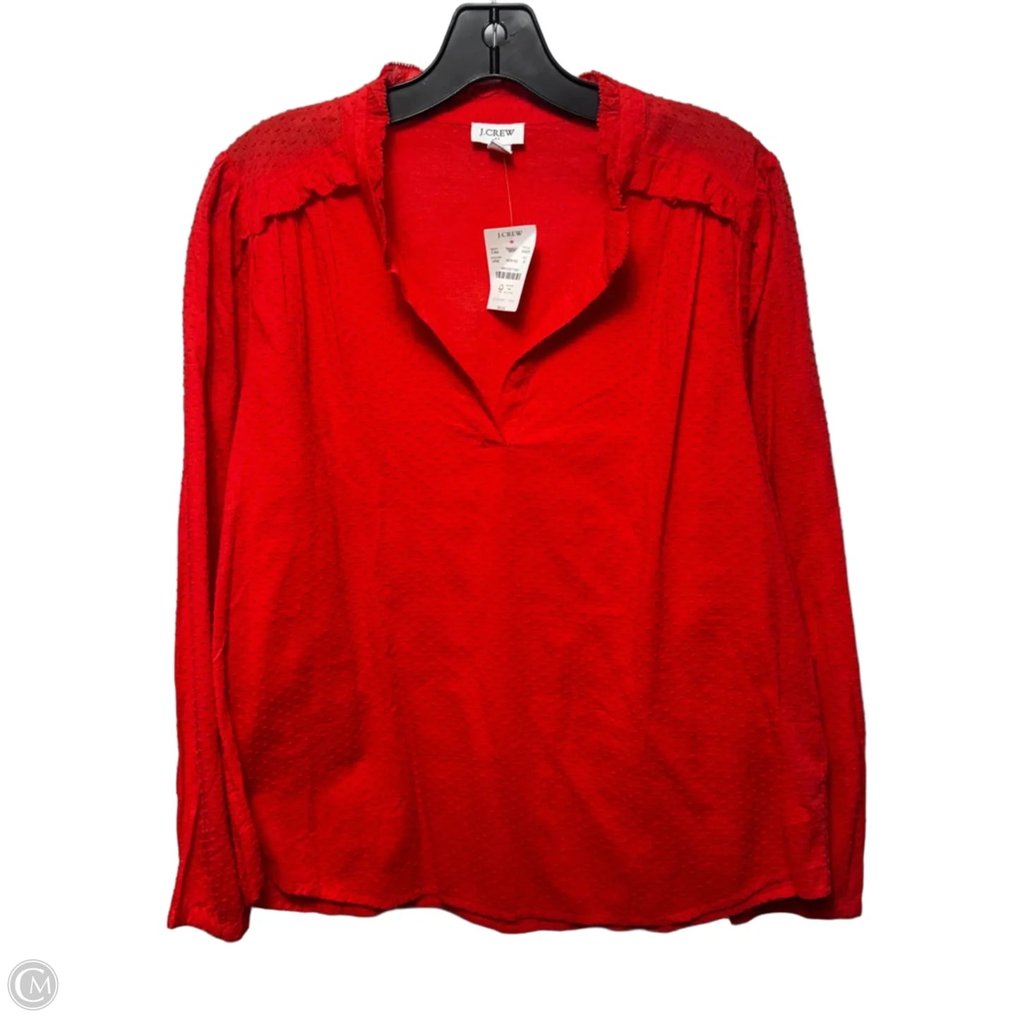 Swiss Dot Top Long Sleeve By J. Crew In Orange, Size: M