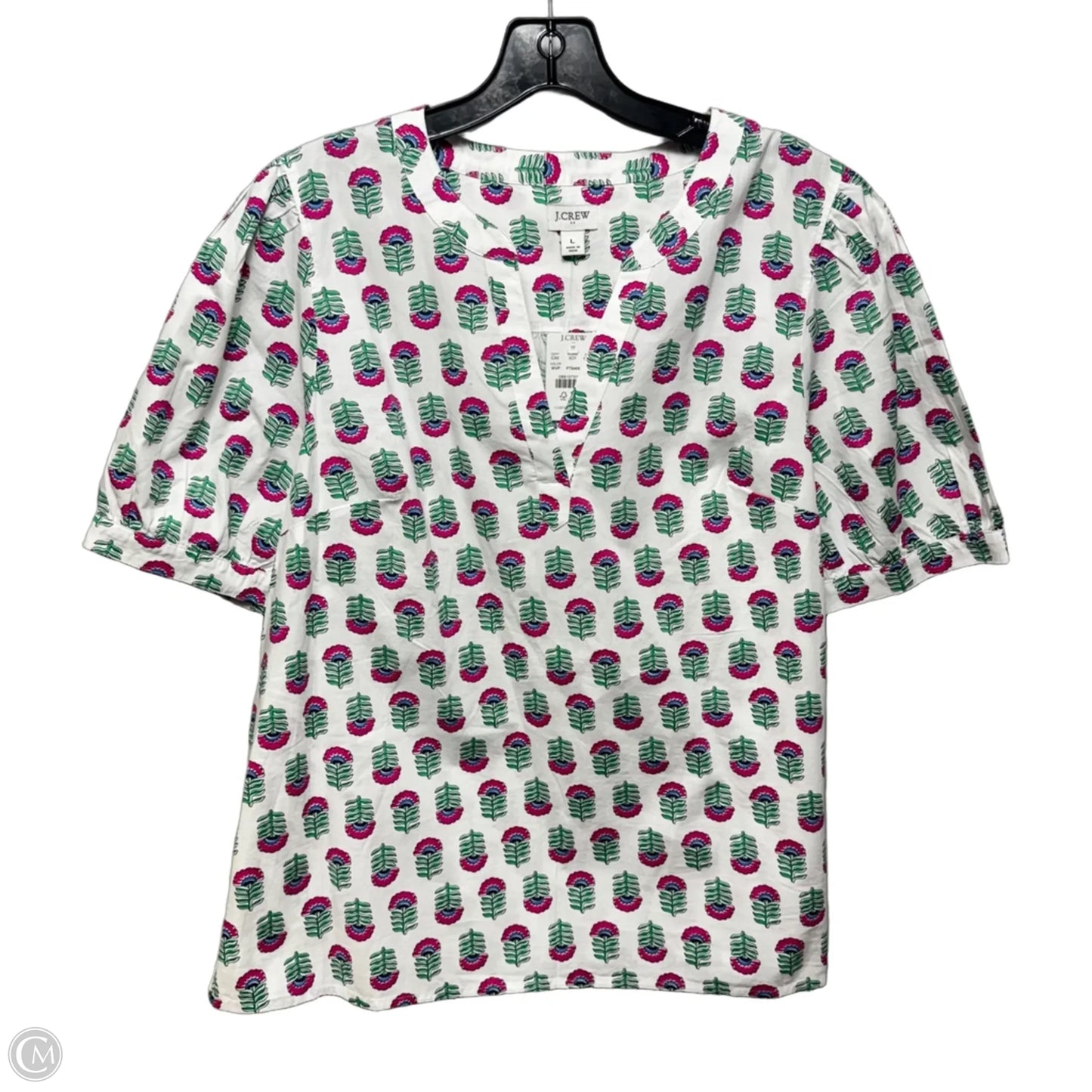 Top Short Sleeve By J. Crew In Floral Print, Size: L